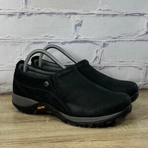 Dansko Patti Black Nubuck Waterproof Slip On Shoes Women's 39 US 8.5-9 Vibram